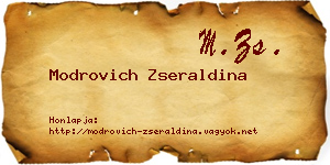 Modrovich Zseraldina névjegykártya